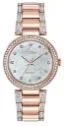 Citizen® Ladies' Silhouette Crystal Eco-Drive® Pink Gold-Tone Watch w/White MOP Dial