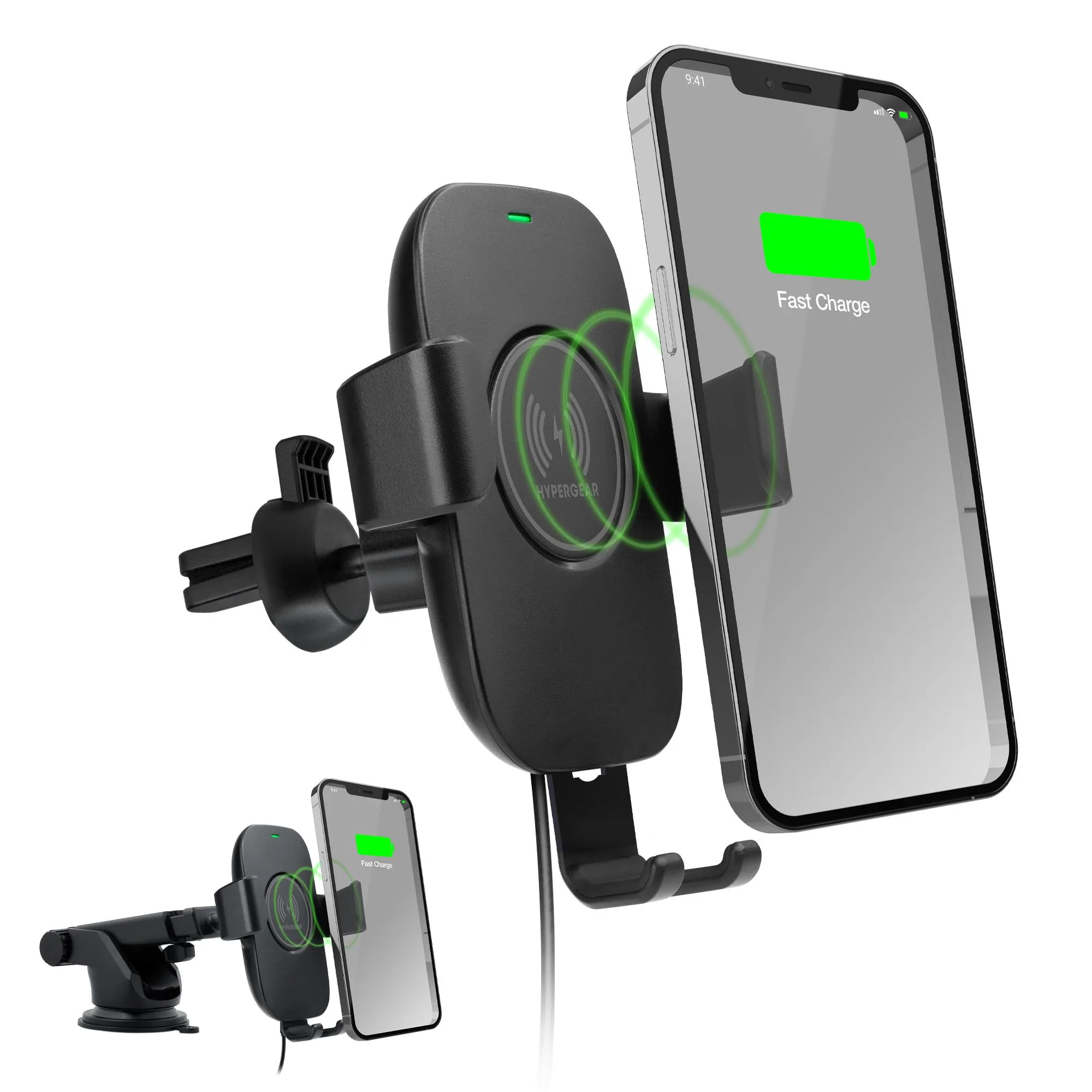 HYPERCEL Hypergear Gravity 15W Wireless Fast Charge Mount Black (Vent, Dash, Windshield)