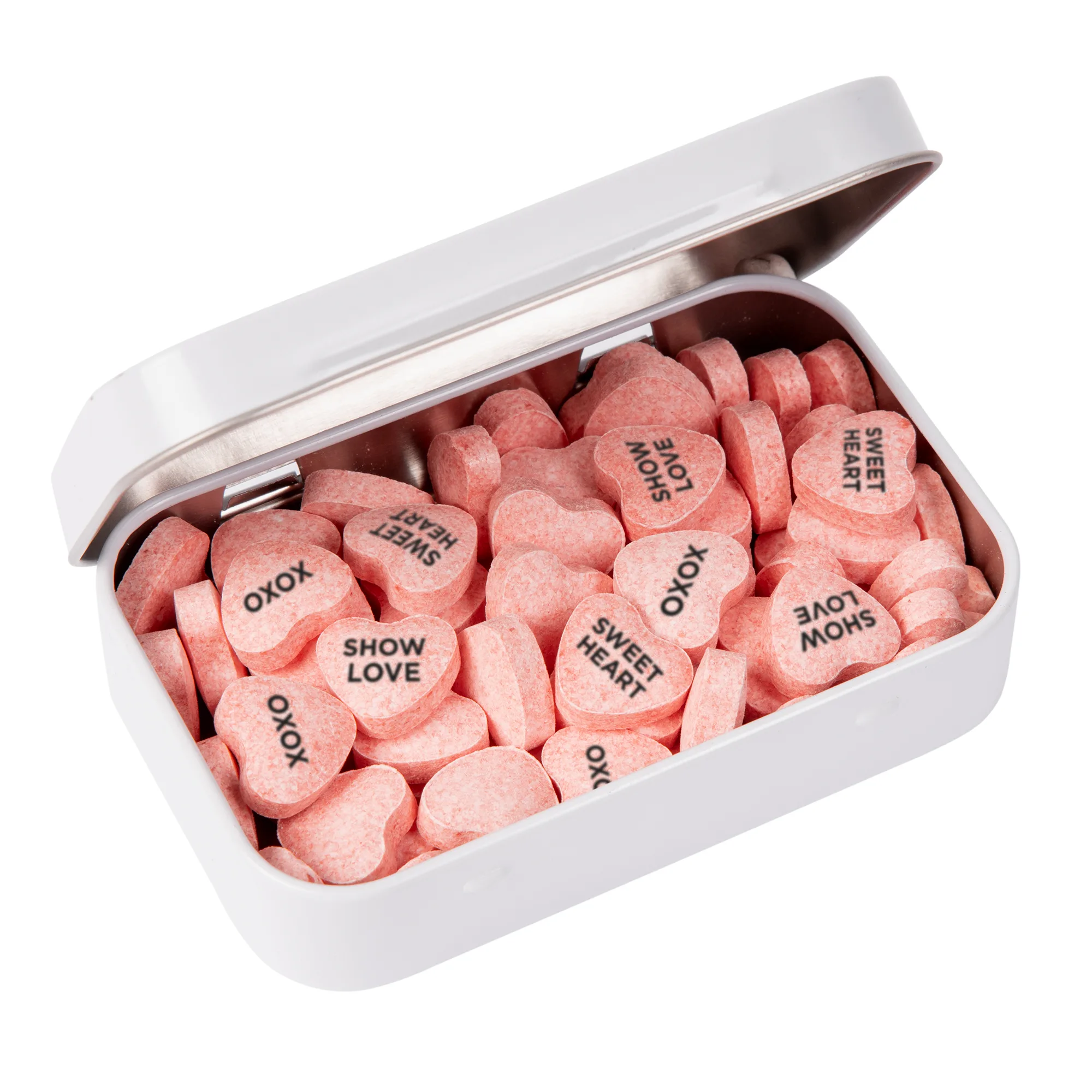 Rectangular Tin - Imprinted Conversation Hearts view 4