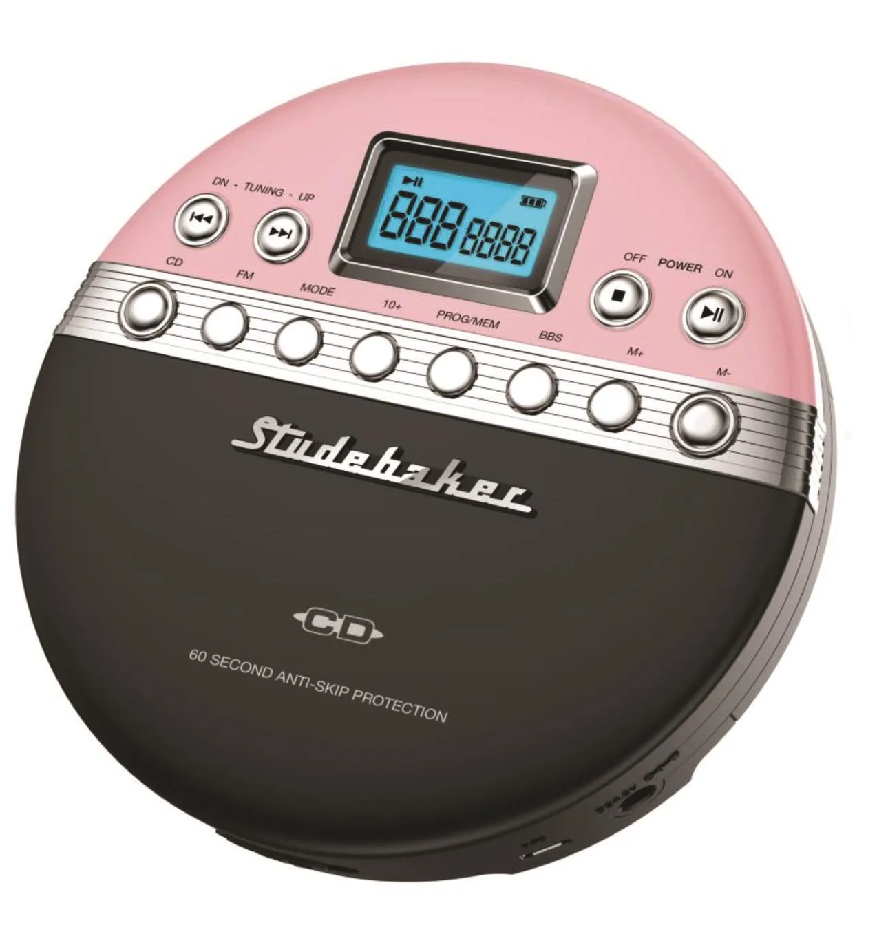 Studebaker Pink & Brown Joggable Personal CD Player w/FM Transmission & FM PLL Radio