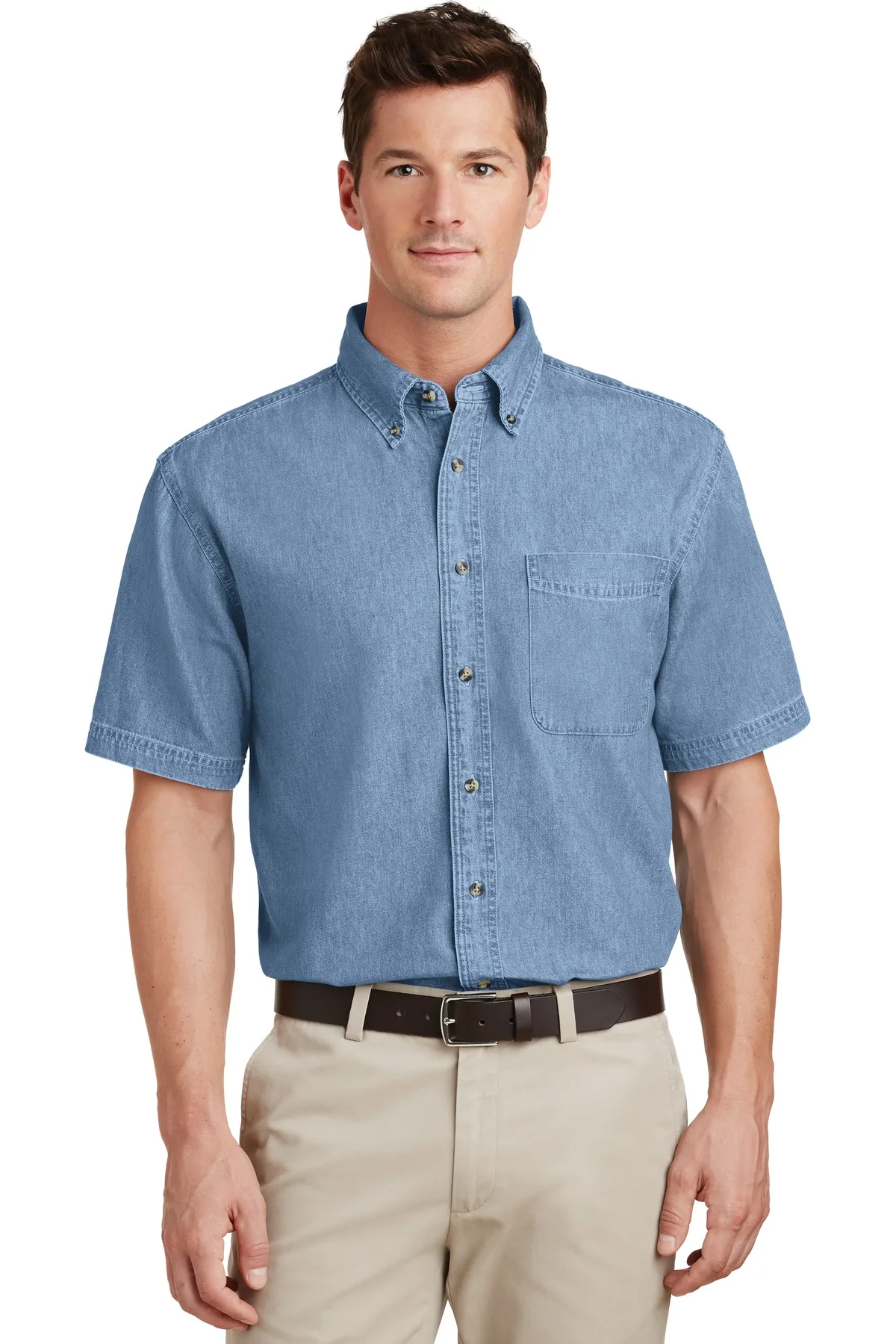 Port & Co™ Short Sleeve Value Denim Shirt.