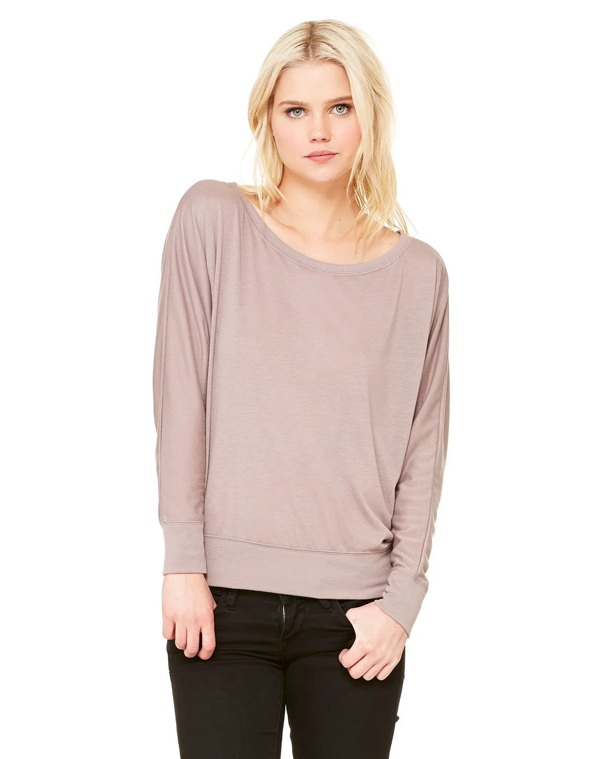 BELLA+CANVAS Ladies' Flowy Long-Sleeve Off Shoulder T-Shirt view 5