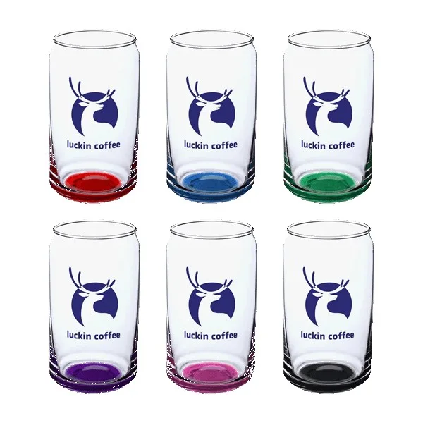 Crafty 16 oz ARC Can Shaped Beer Glasses with Color Bottom