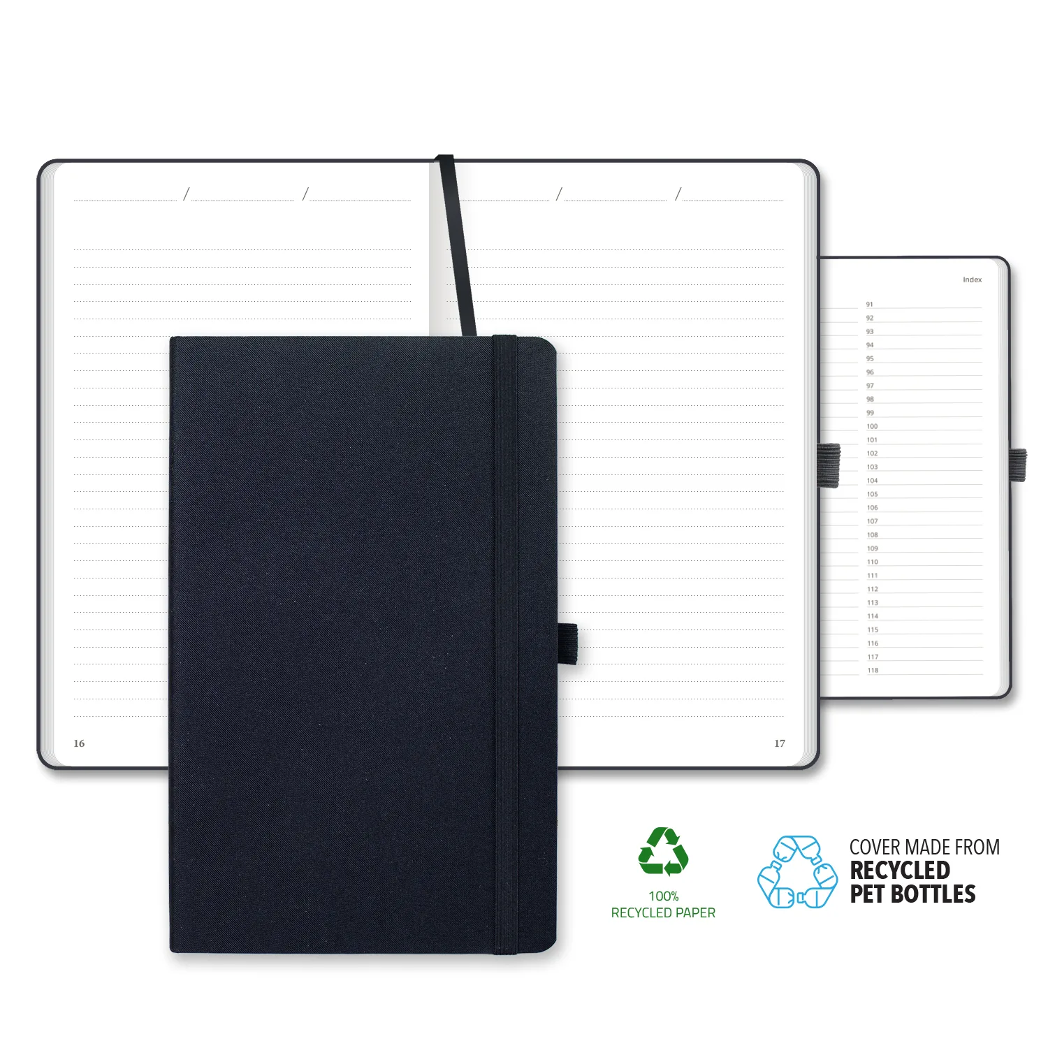 Castelli Oceano ECO rPET Medio Lined Recycled White Page Journal view 2