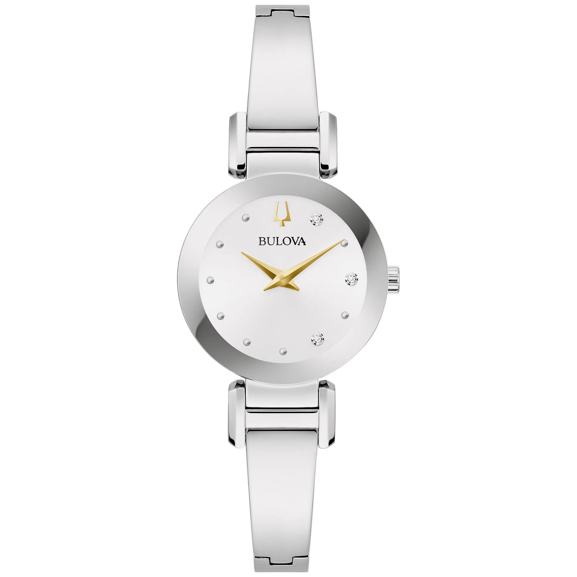 Bulova Watches Ladies' Marc Anthony Stainless Steel Bangle Watch Silver-White Dial
