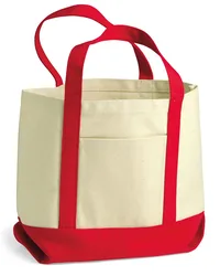 Liberty Bags Seaside Boater Tote — Natural Beige/Black