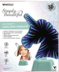 Vivitar® LED Infinity Seafoam Green Unicorn Shaped Vanity Mirror
