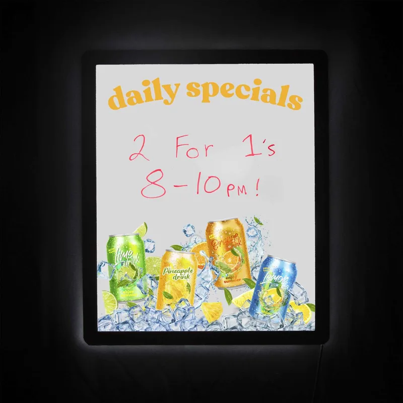 18"W x 23"H Luxe Glo Message Board