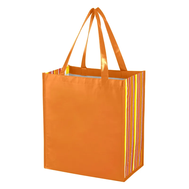 Shiny Laminated Non-woven Tropic Shopper Tote Bag view 2