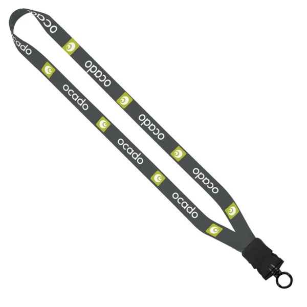 3/4" Dye-Sublimated Lanyard with Plastic Snap-Buckle Release and Plastic O- view 2