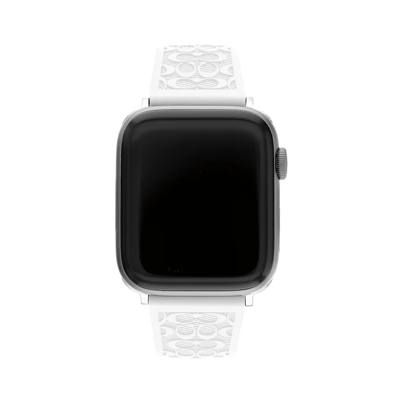 Coach Signature C Embossed White Silicone Rubber Strap