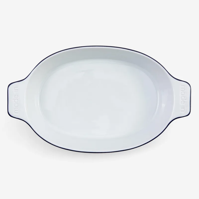 Made In 10 X 6.6 Oval Gratin Baking Dish, Porcelain - Blue