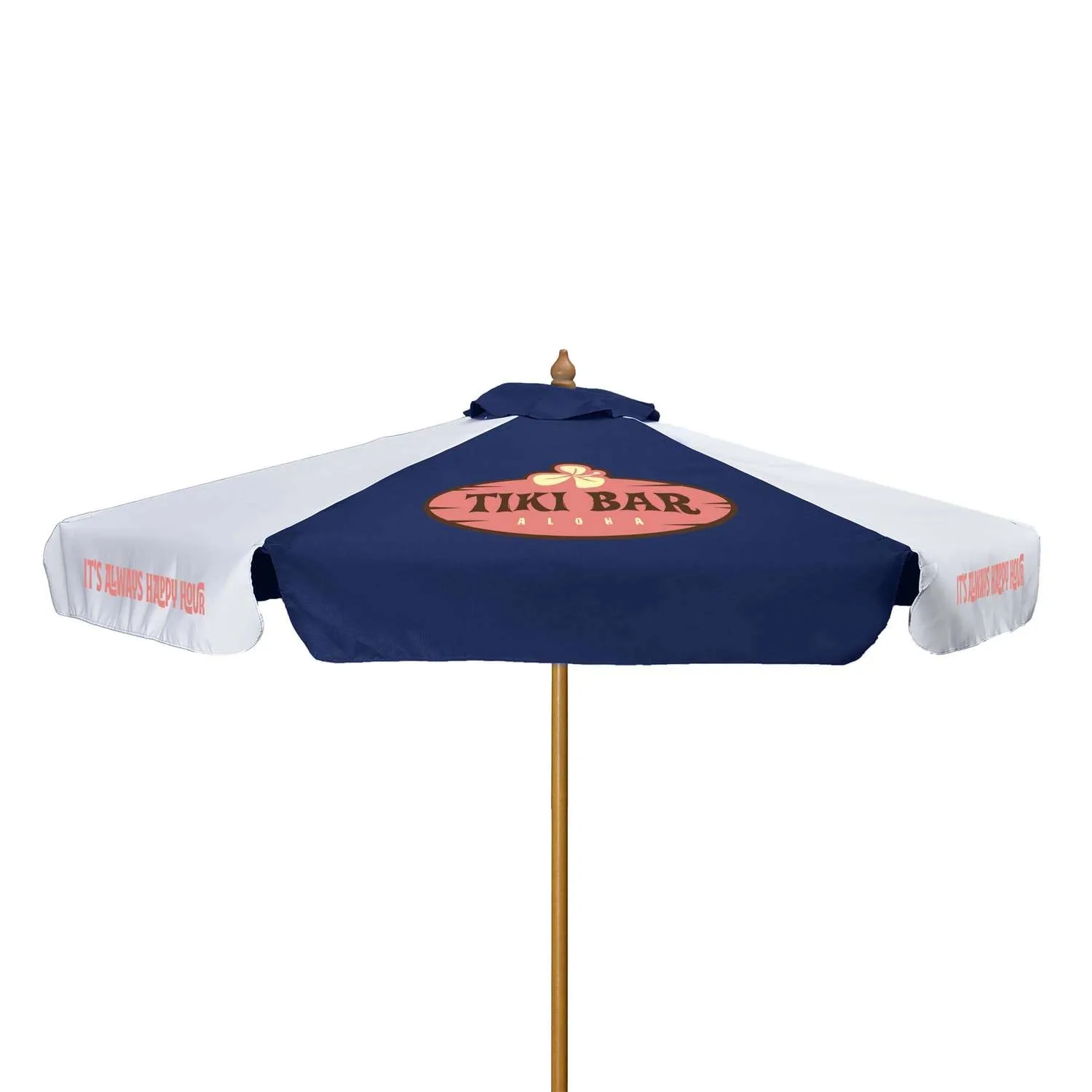 7' Wood Market Umbrella Kit With Valance (6 Imprints)