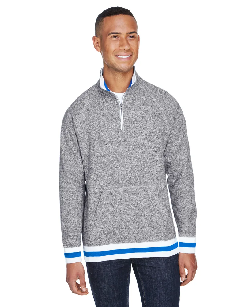 J AMERICA Adult Peppered Fleece Quarter-Zip view 7