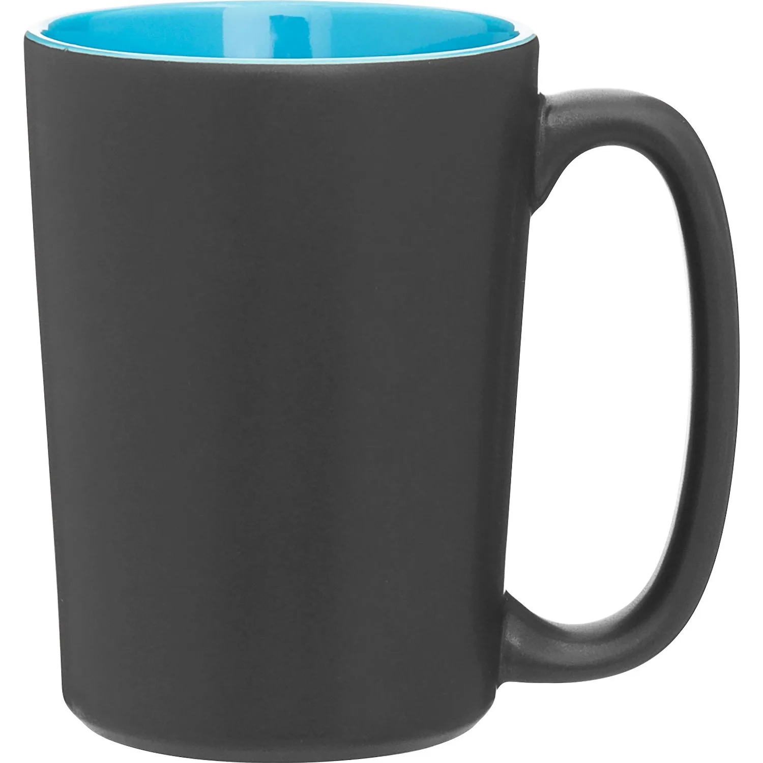 12 oz Rocca Ceramic Mug (Matte Black/Glossy Sky Blue) view 2