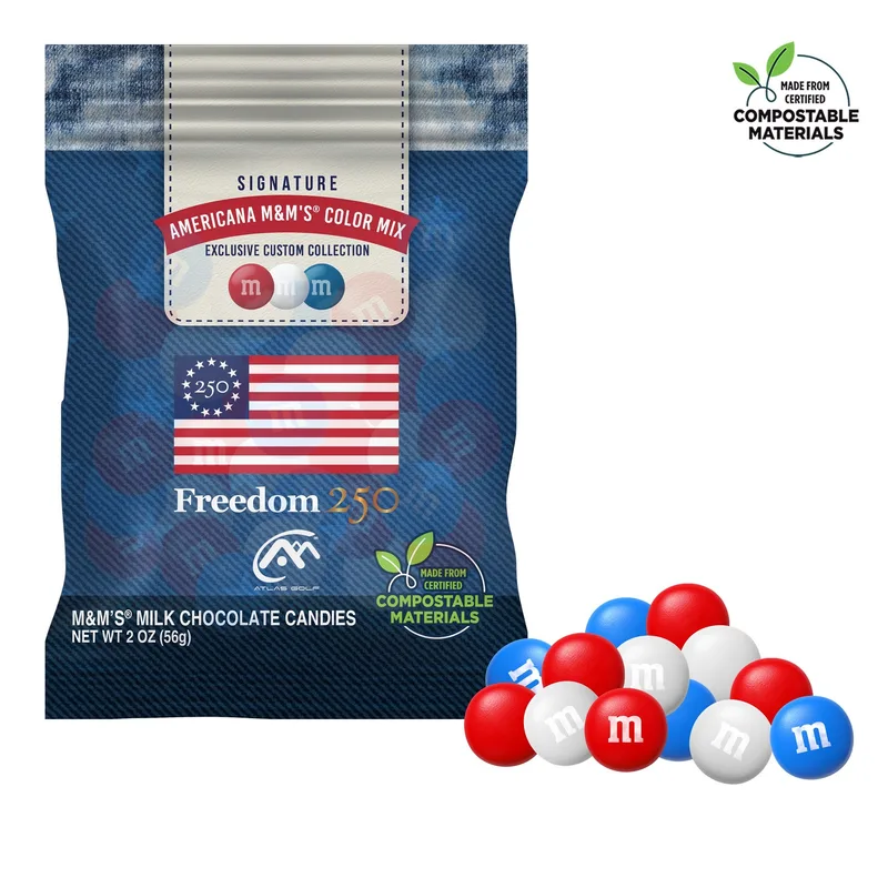 Freedom250 - M&M'S® 2oz ECO-Digibag, Compostable & Full Color
