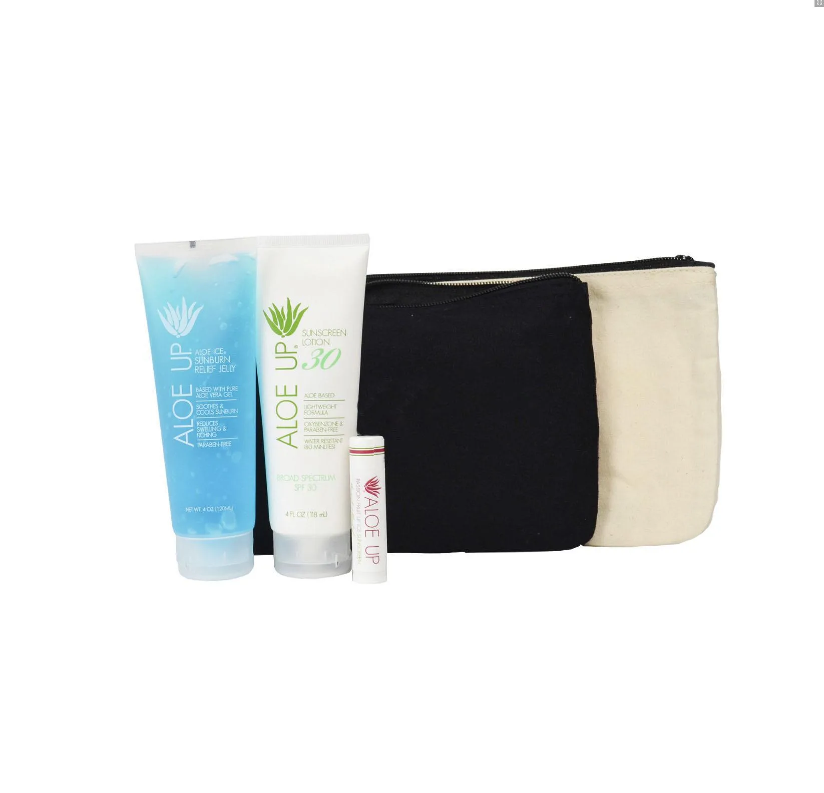 Aloe Up Cotton Canvas Bag w/White Collection Sunscreen