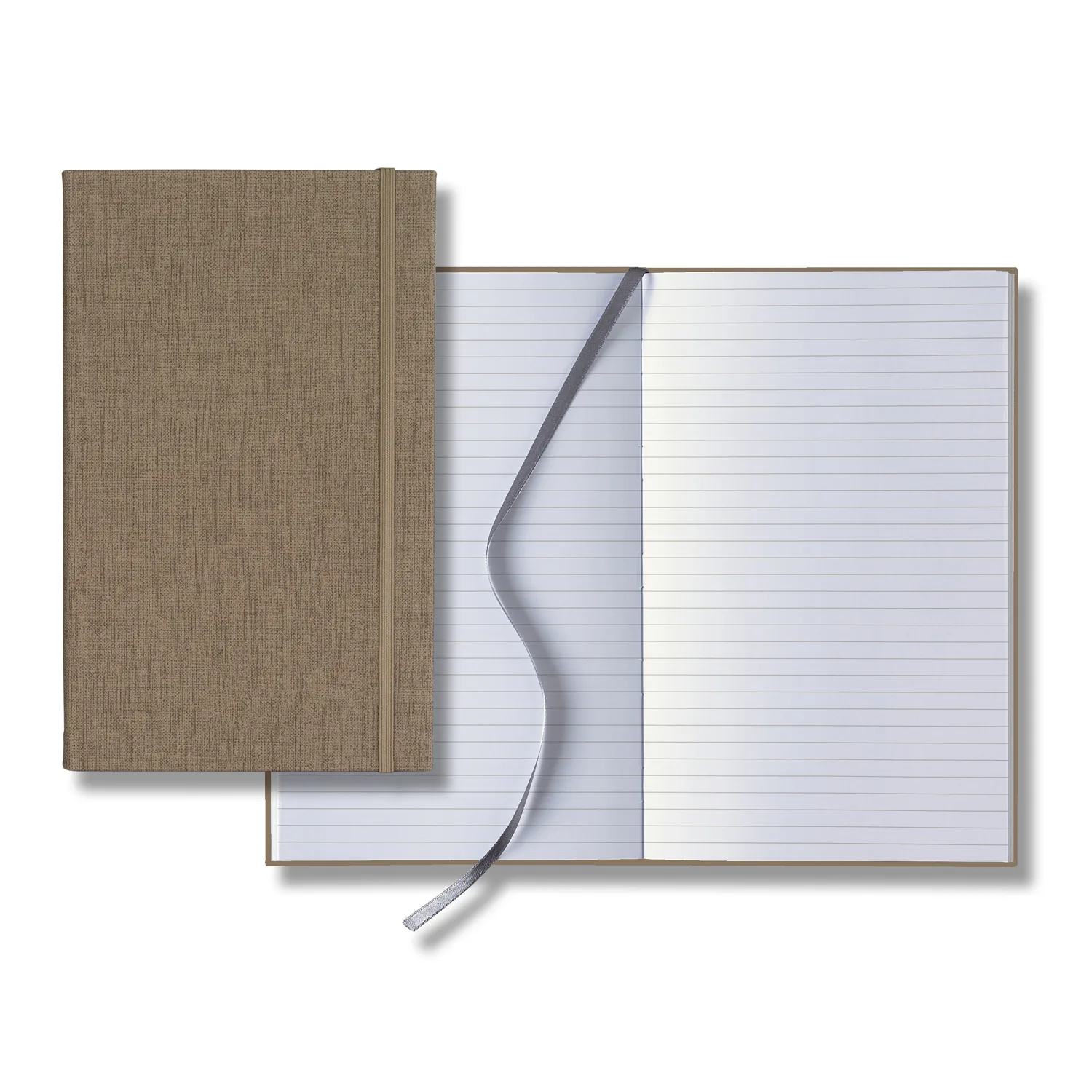 Castelli Linen Banded Medio Lined White Page Journal view 2