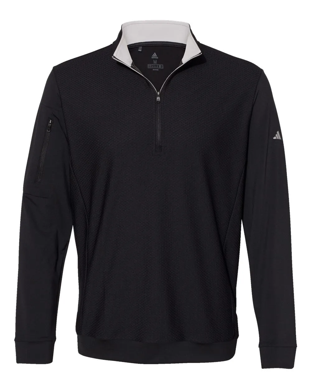 Adidas® Performance Texture Quarter-Zip Pullover Shirt view 3
