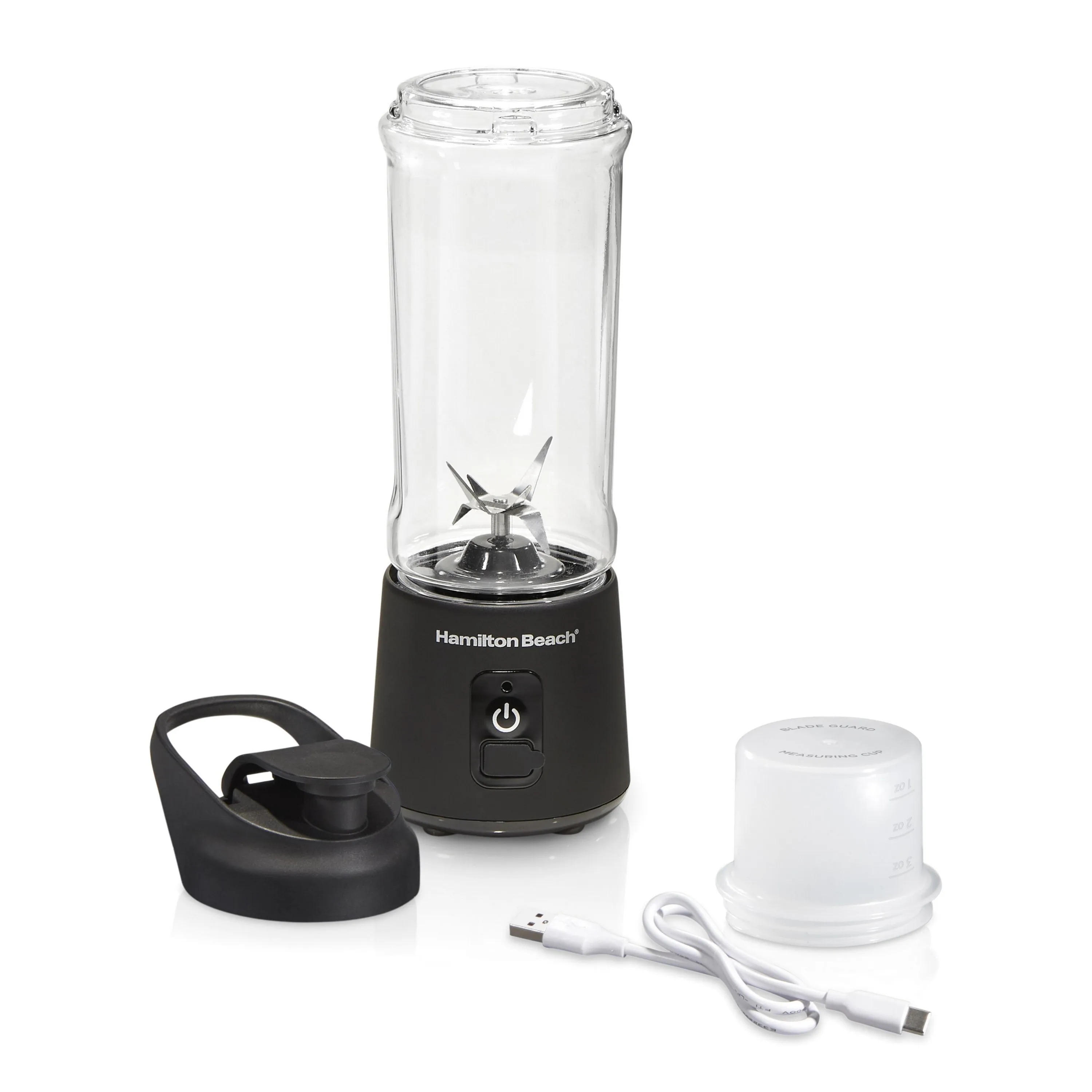 Hamilton Beach Blend Now Portable Cordless Blender, Usb Rechargeable, 16 Oz. Jar With Travel Lid, Bl