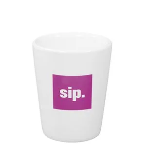1 1/2 Oz. White Ceramic Shot Glass
