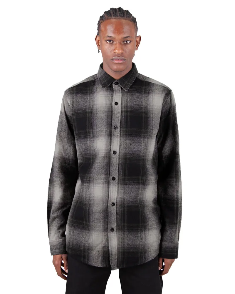 SHAKA WEAR Men's Plaid Flannel Overshirt view 5