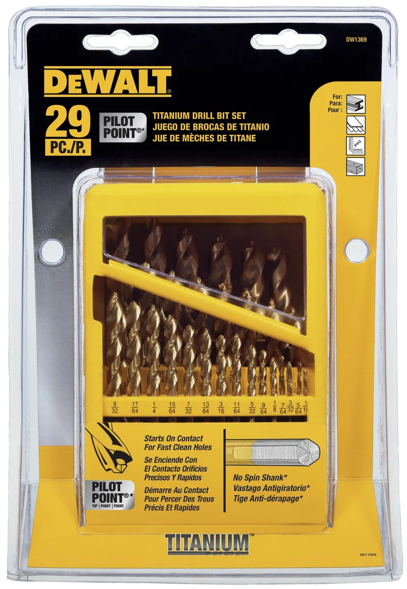 DeWalt 29Pc Titanium Pilot Point Drill Bit Set