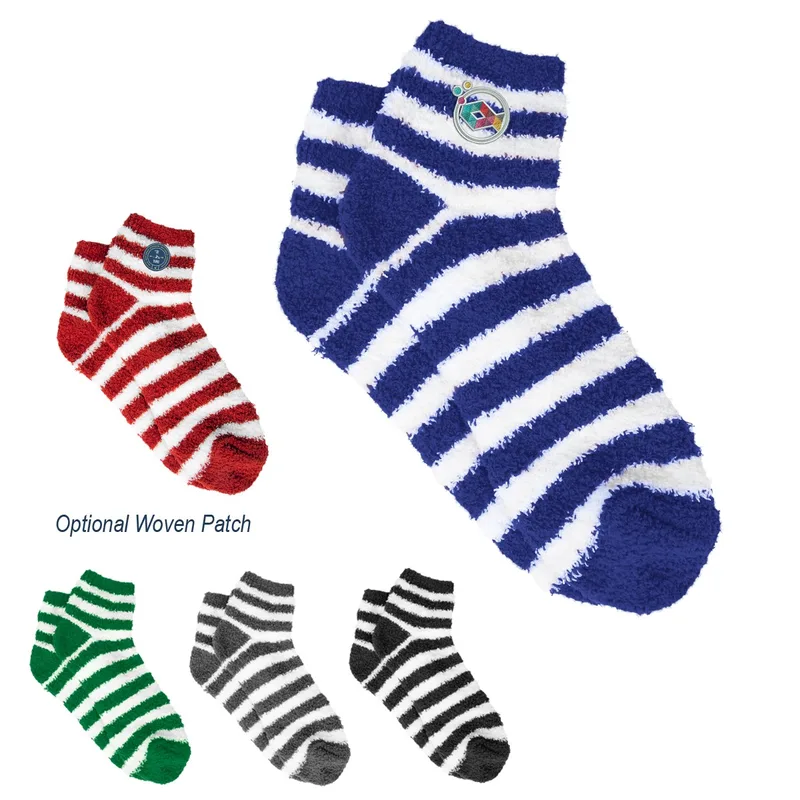 Fuzzy Stripe Socks view 2