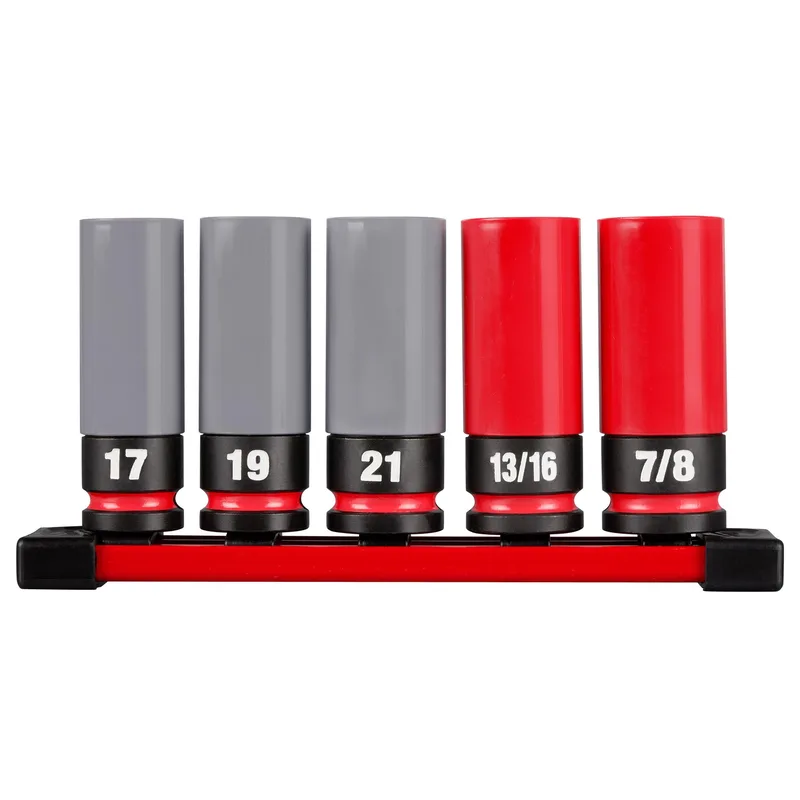 Milwaukee Shockwave Impact Duty 1/2" Drive Sae & Metric 5Pc Lug Nut Wheel Socket Set
