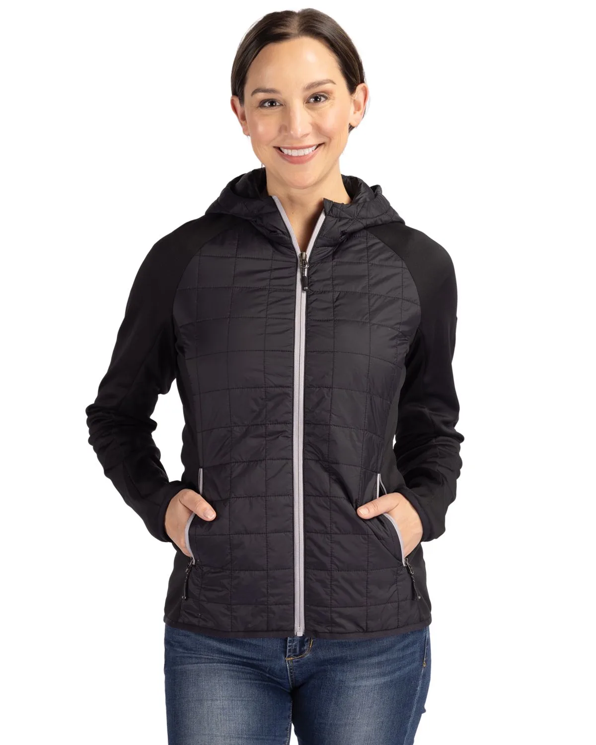 Cutter & Buck Rainier Primaloft Eco Womens Full Zip Hybrid Jacket