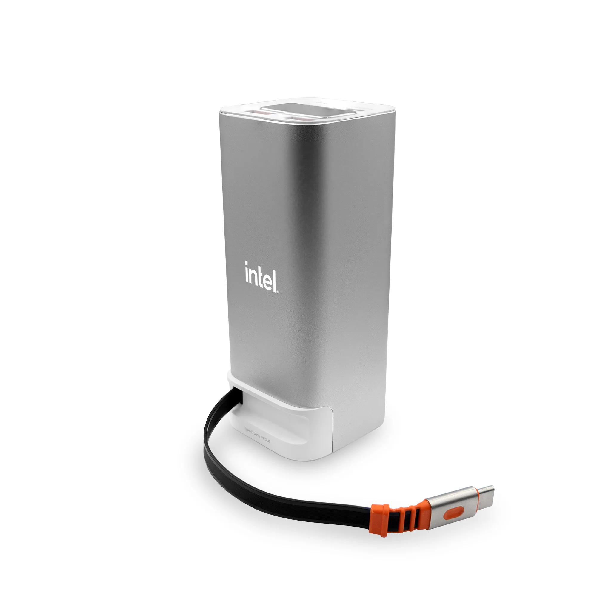 Dynamis, Metallic High Capacity Power Bank with Retractable Cable view 6