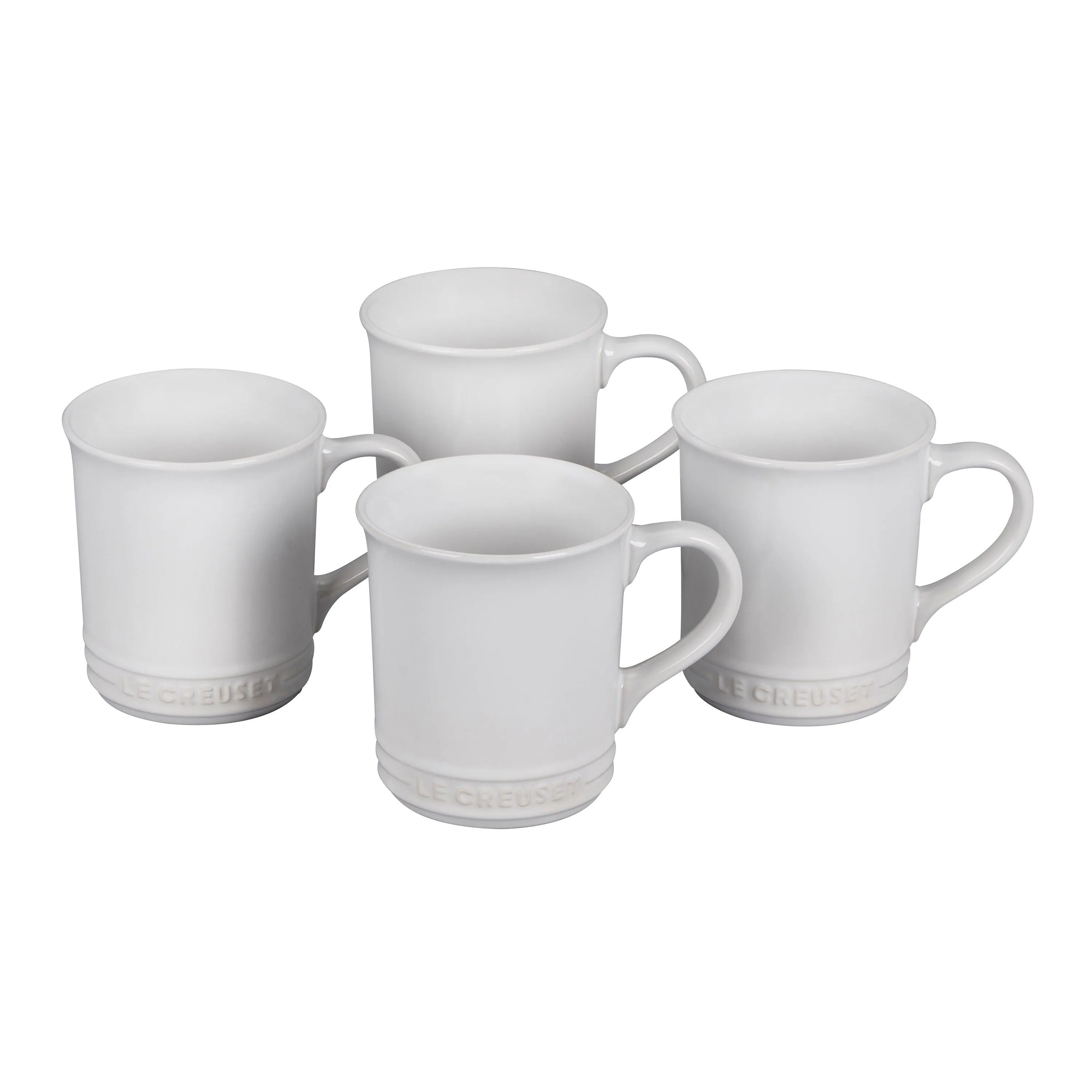 Le Creuset Set Of 4 Stoneware Mugs White