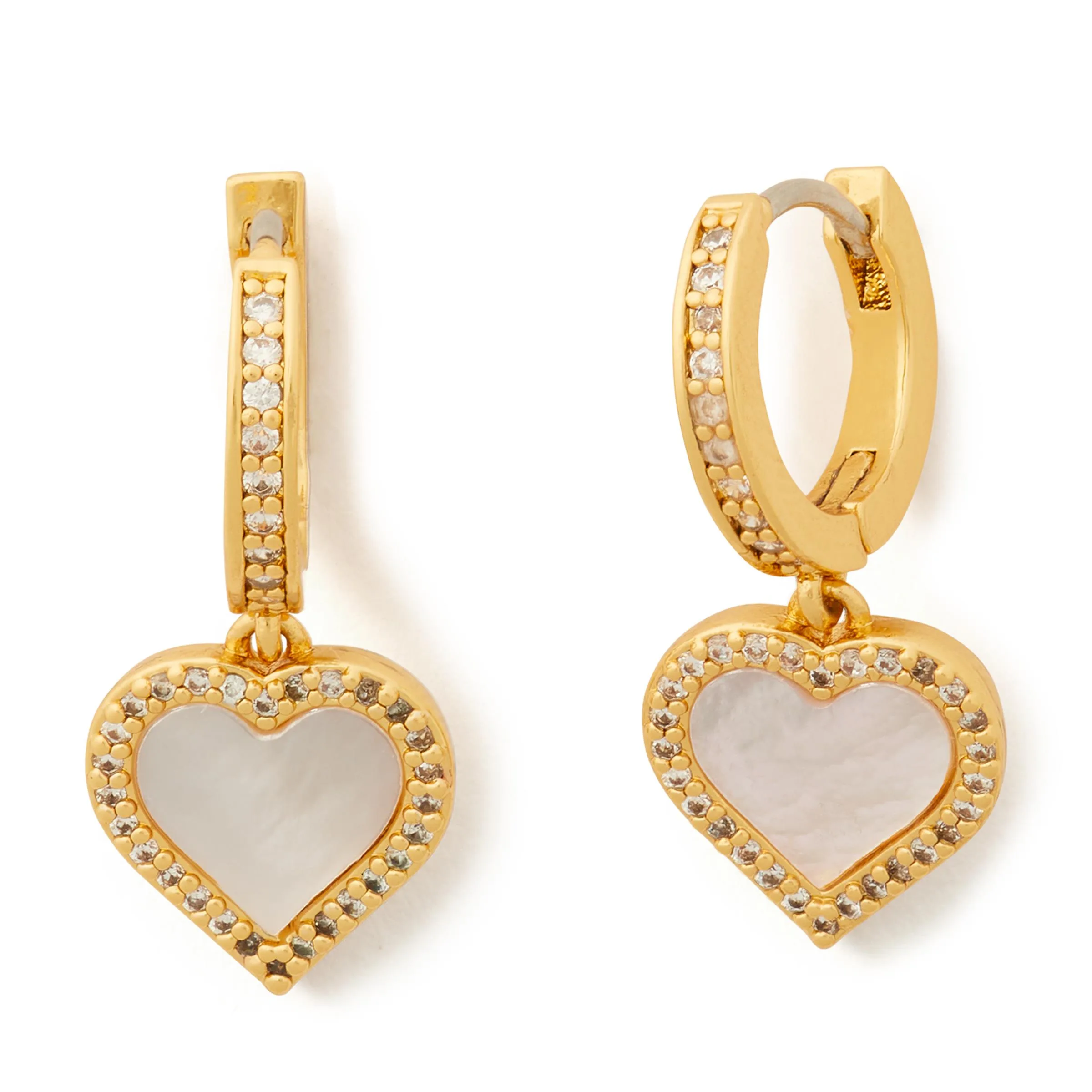 kate spade new york Take Heart Huggies - Clear/Gold