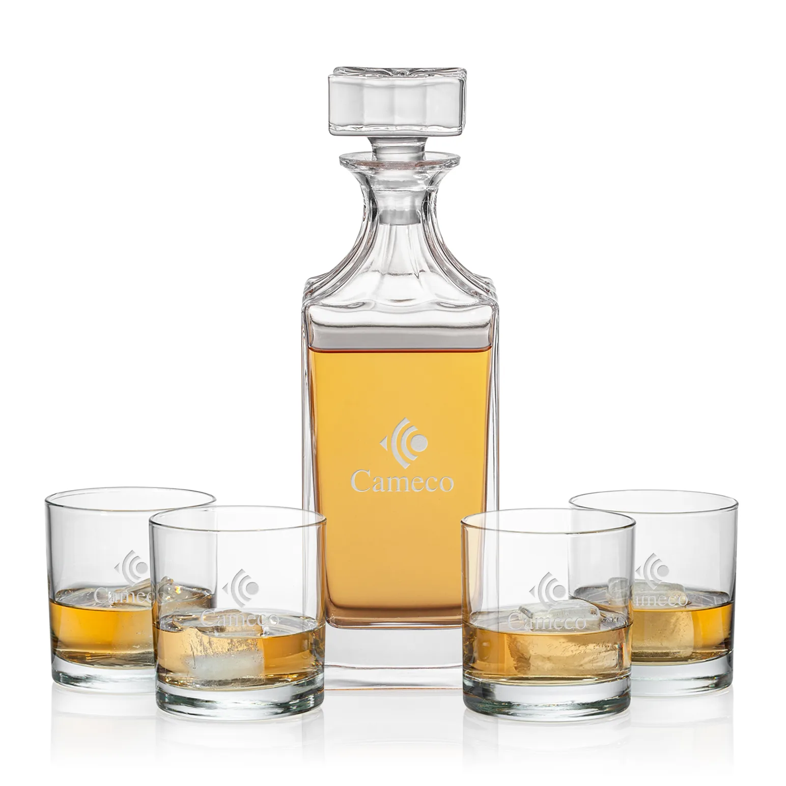 Decanter Set, Deep Etch, Decanter & 4 OTR