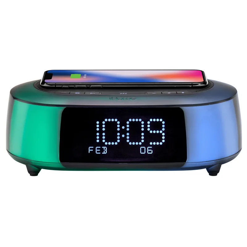 iHome Timeboost Glow Color Changing Bt Alarm Clock W/ Qi Charging