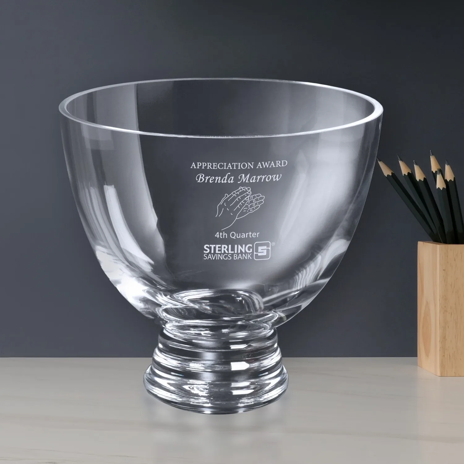 Clear Pedestal Bowl 8-1/2" Dia.