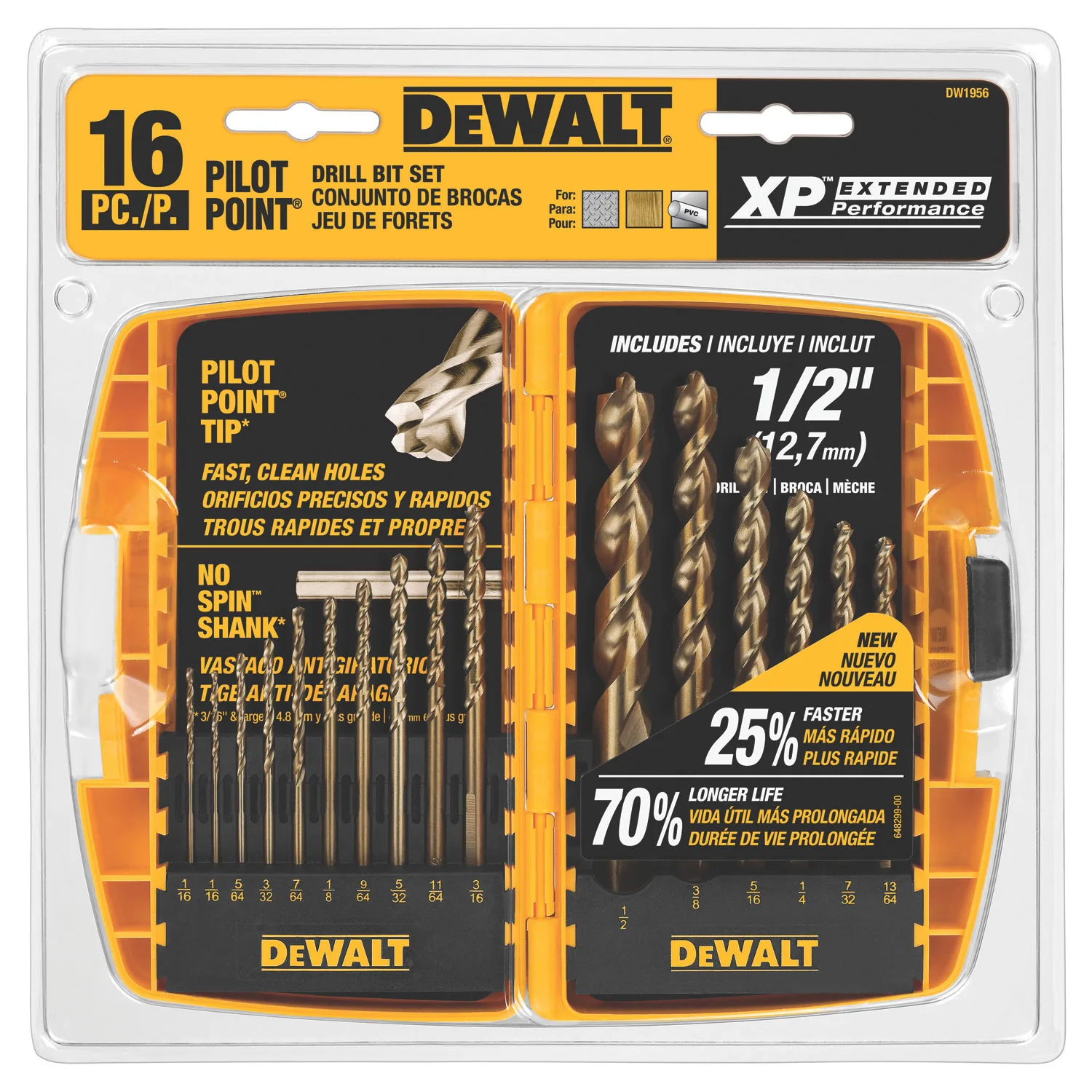 DeWalt 16Pc Pilot Point Drill Bit Set