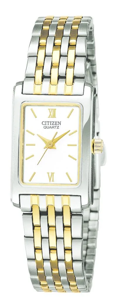 Citizen Watch Ladies' Quartz Two Tone Stainless Steel Bracelet Watch w/White Dial
