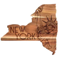 Rock & Branch® Origins Series New York State Shaped Wood Serving & Cutting Board — Laser Engraved Up to 2 Square Inches (1 side/1 location)