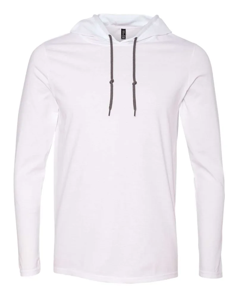 Gildan® Softstyle® Lightweight Long Sleeve Hooded T-Shirt view 4