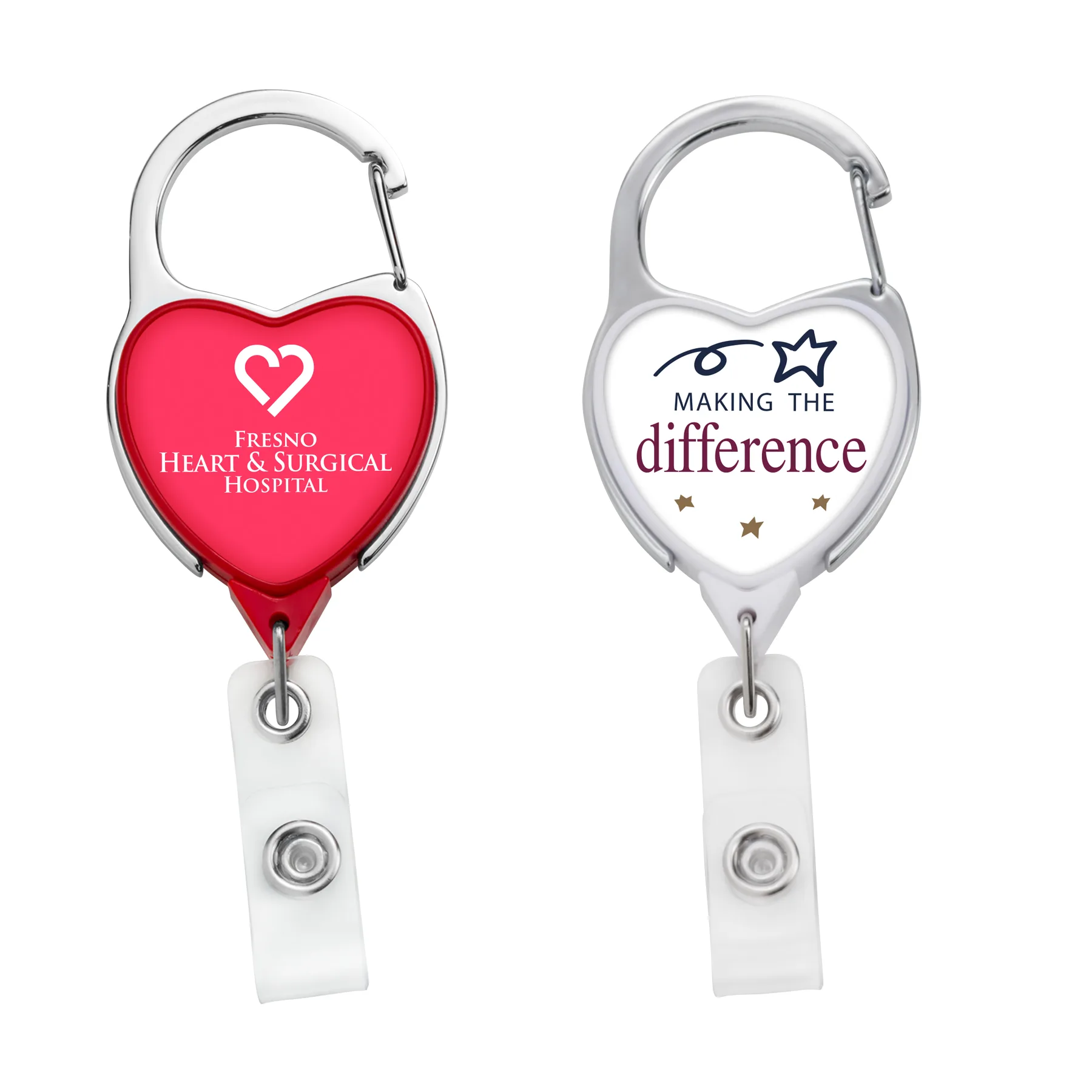 JUMBO Heart Carabiner Retractable Badge Reel