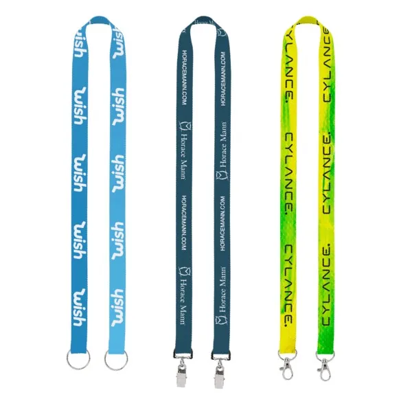 IMPORT Rush 3/4" Dye-Sublimated Double-Ended Lanyard with Dual Sewn Silver Metal Split-Ring view 2