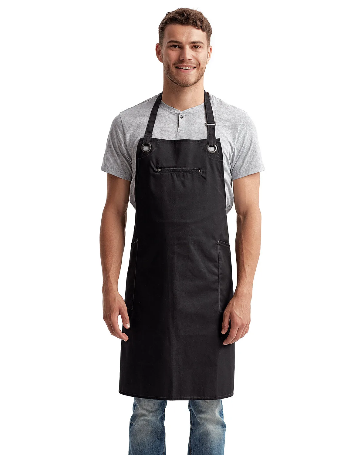 Artisan Collection by Reprime® 'Barley' Contrast Stitch Recycled Bib Apron