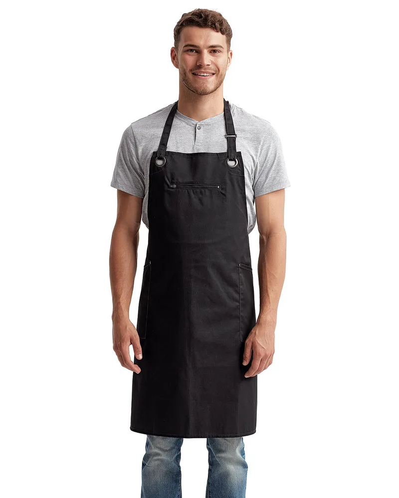 Artisan Collection by Reprime® 'Barley' Contrast Stitch Recycled Bib Apron