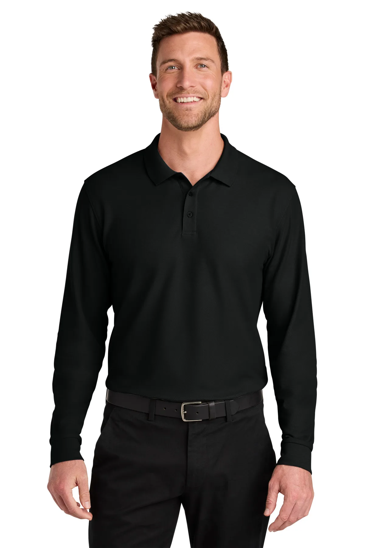 Port Authority® Wearever Signature Pique Long Sleeve Polo view 3