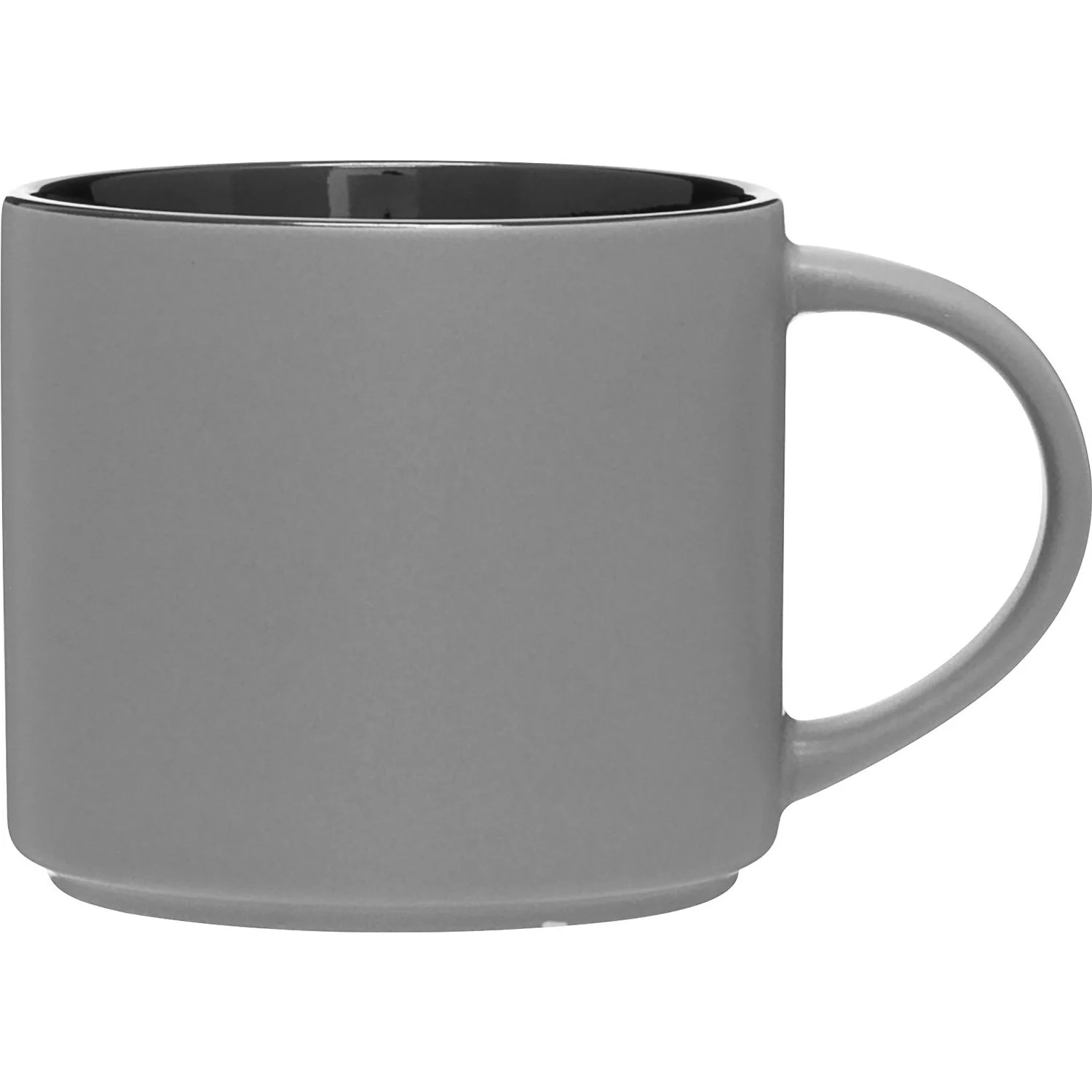 16 oz Monaco Ceramic Mug (Matte Storm Gray/Black) view 2