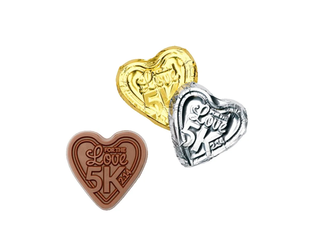 Premium Custom Foil-wrapped Chocolate Heart