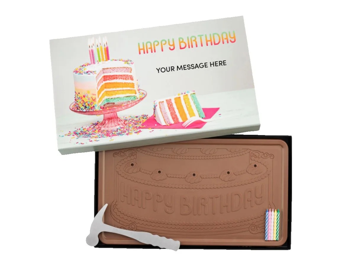 Happy Birthday Giant 2lb. Chocolate Bar with Personalized Luxury Packaging