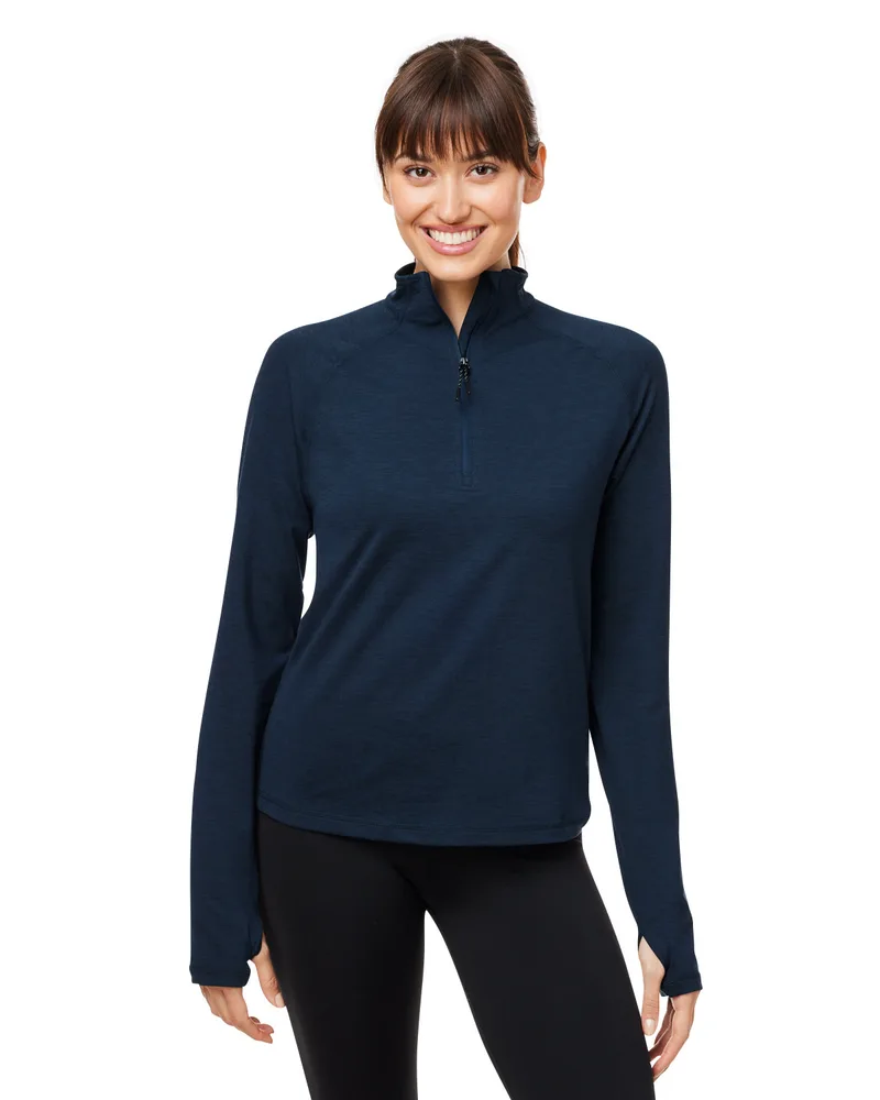 GLYDER LLC Ladies' Marbled Jersey Fairway Quarter-Zip view 4