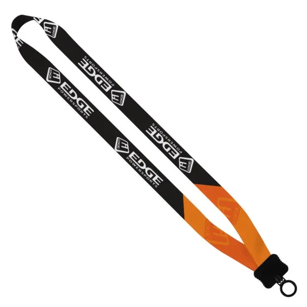 3/4" rPET Dye-Sublimated Waffle Weave Lanyard with Plastic Clamshell and O- view 2